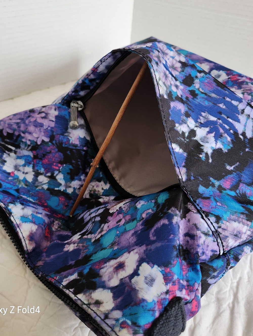 Kipling Floral Crossbody in Blue, Purple & Teal - Picture 7 of 12